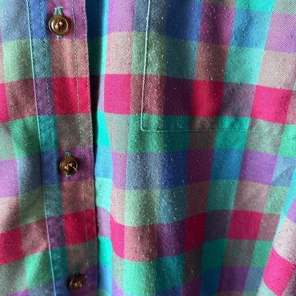 KORET Plaid Women’s Long Sleeve Button Down Shirt - Picture 6 of 7